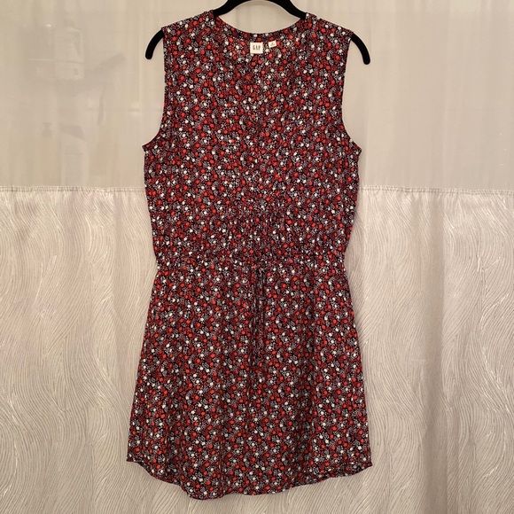 GAP Dresses & Skirts - Gap Sleeveless Floral Drawstring Waist Dress with Pockets